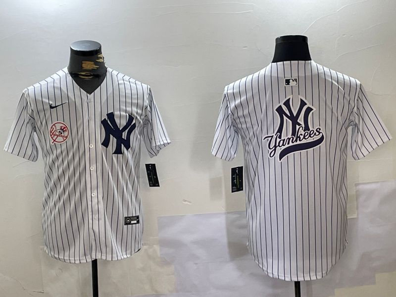 Men New York Yankees Blank White stripe Game 2024 Nike MLB Jersey style 102730->new york yankees->MLB Jersey